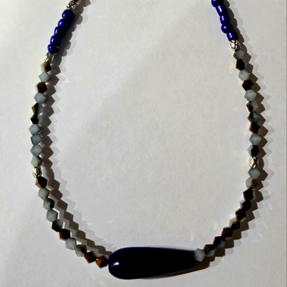 SWAROVSKI BEAD SPIRITUAL HEALING ENERGY AGATE STONE CHOKER NECKLACE